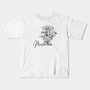 Mushroom Flower Vintage Established Flora Minimalist Kids T-Shirt